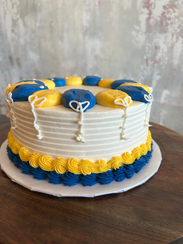 Custom Color Balloons Party Cake- P076