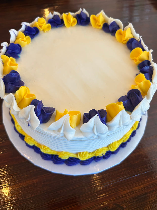 Purple and Gold Rosebud Party Cake- P077