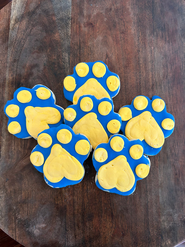 Custom Color Paw Print Holiday Cookies- C056