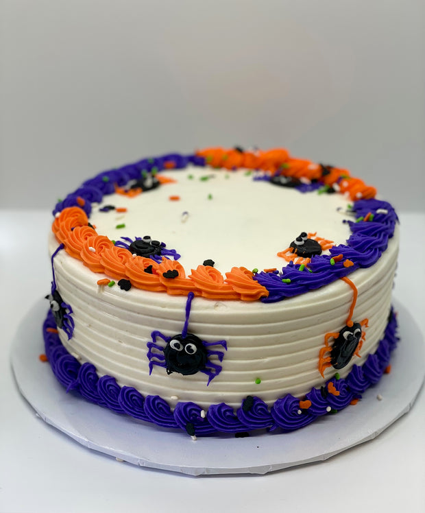 Orange and Purple Spider Party Cake