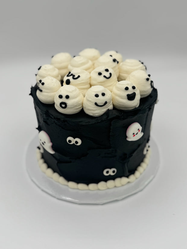 Black and White Ghost Party Cake