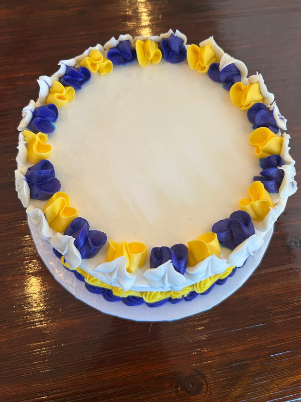 Purple and Gold Rosebud Party Cake- P077