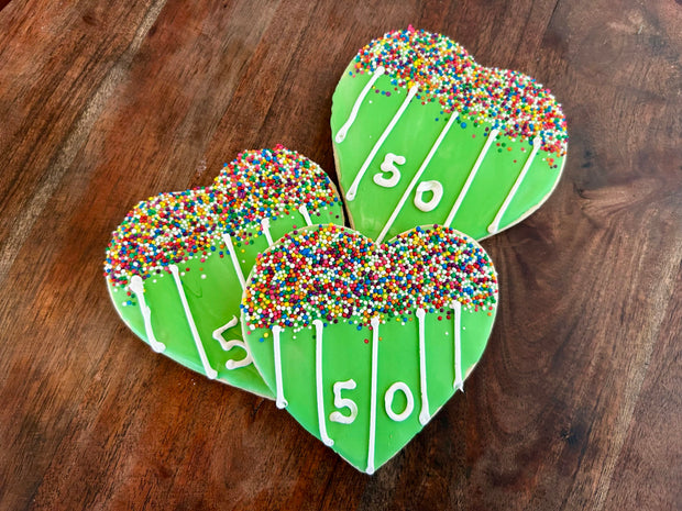 Heart Shape Football Field Holiday Cookies- C050