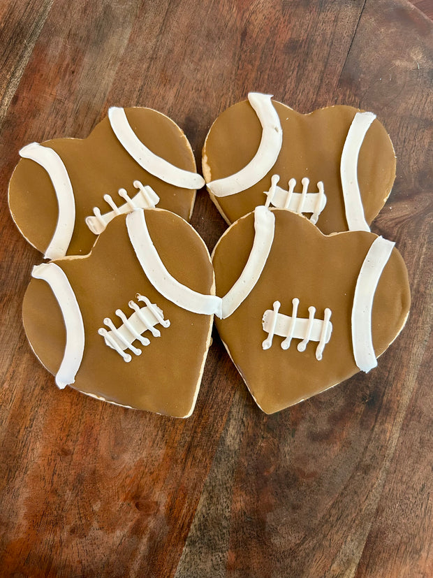 Football Heart Holiday Cookies- C052