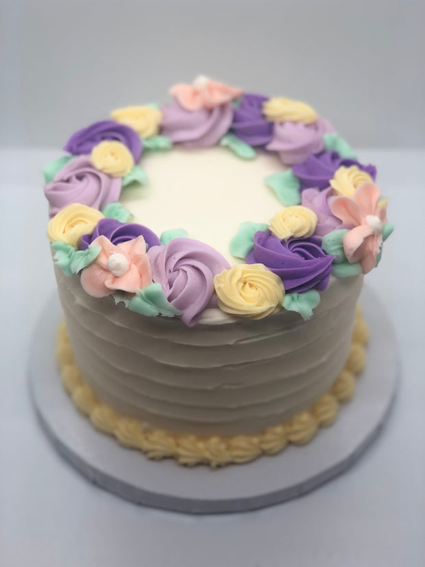 Circle Flower Bed Party Cake